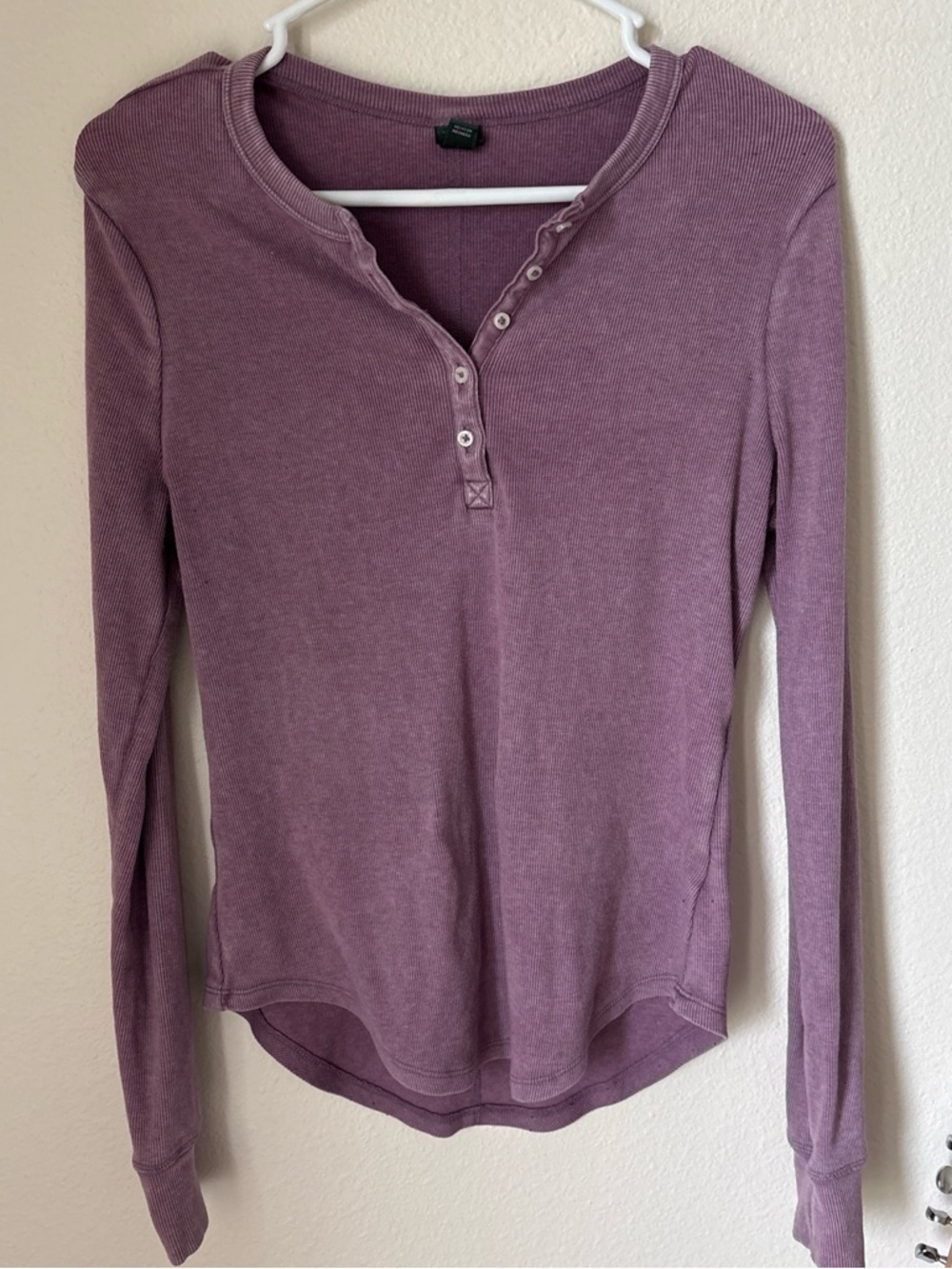 Wild Fable Long Sleeve Henley Top in Dusty Mauve